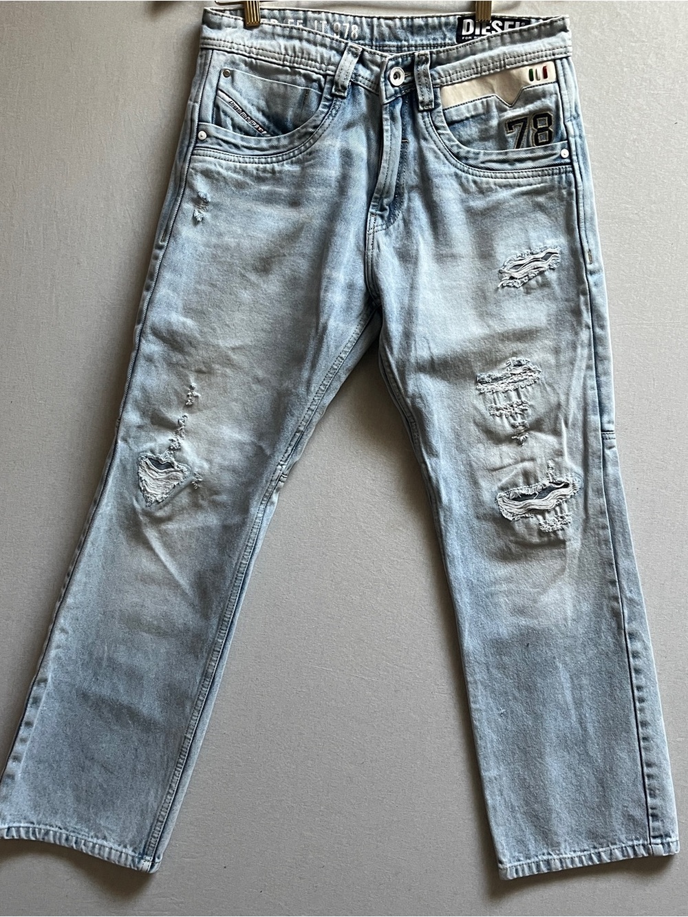 Diesel D-RR/55 Distressed Panel Straight Leg Jeans DSL 78 Size 32